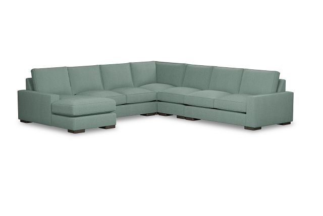 Edgewater Delray Light Green Large Left Chaise Sectional