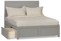 Charleston Gray Panel Bed With 2 Storage Drawers