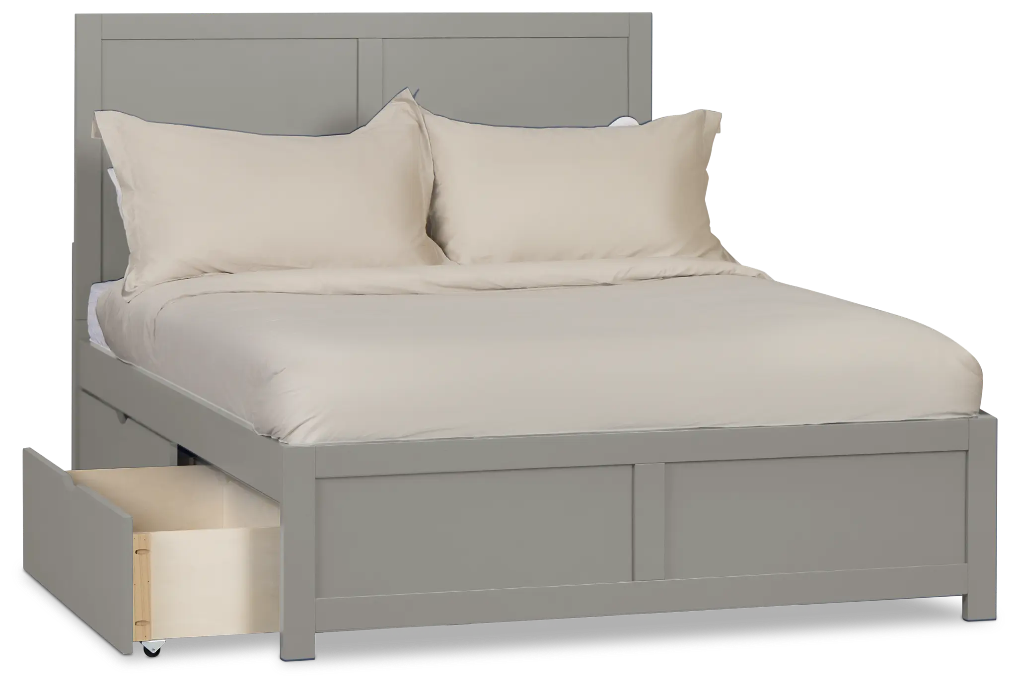 Charleston Gray Panel Bed With 2 Storage Drawers Charleston Gray Panel Bed With 2 Storage Drawers