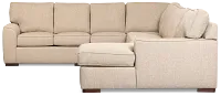 Sinclair Brown Fabric Right Chaise Memory Foam Sleeper Sectional
