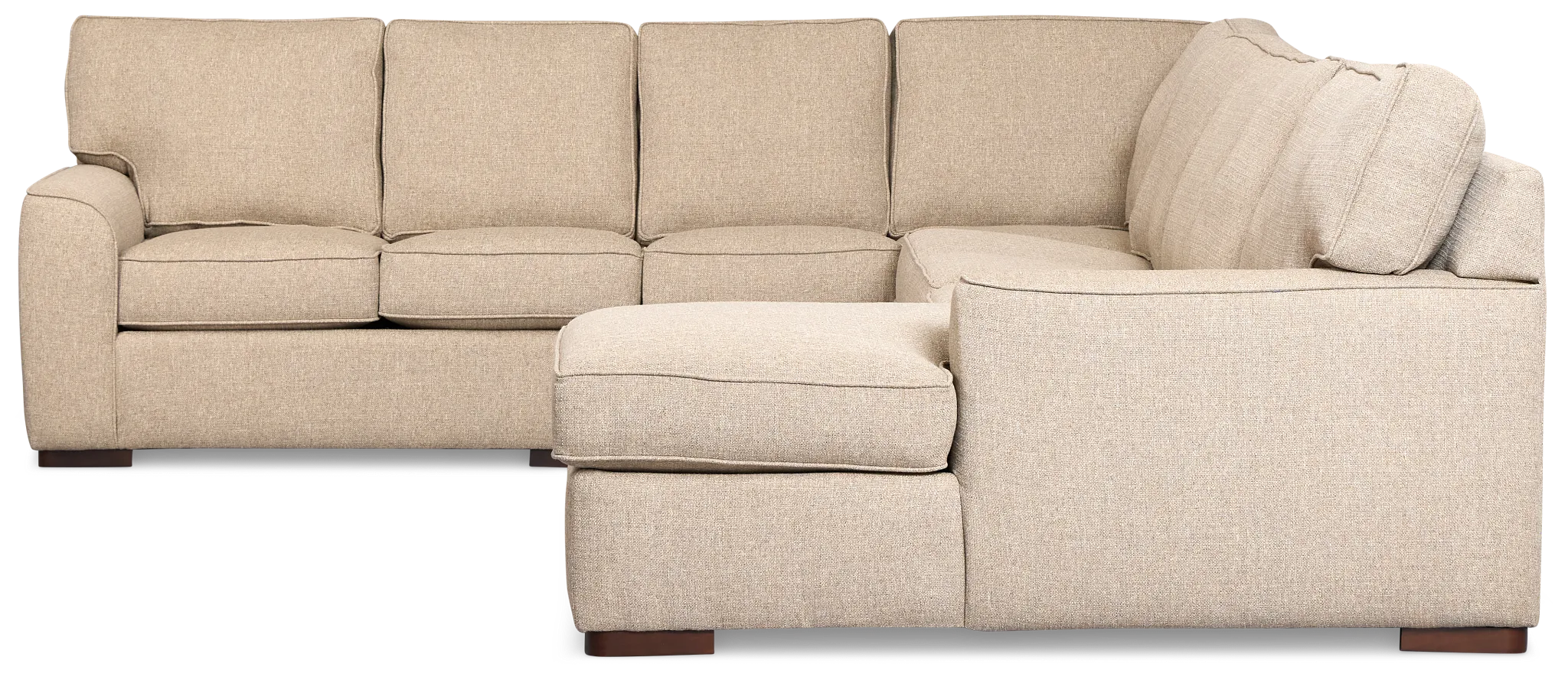Sinclair Brown Fabric Right Chaise Memory Foam Sleeper Sectional