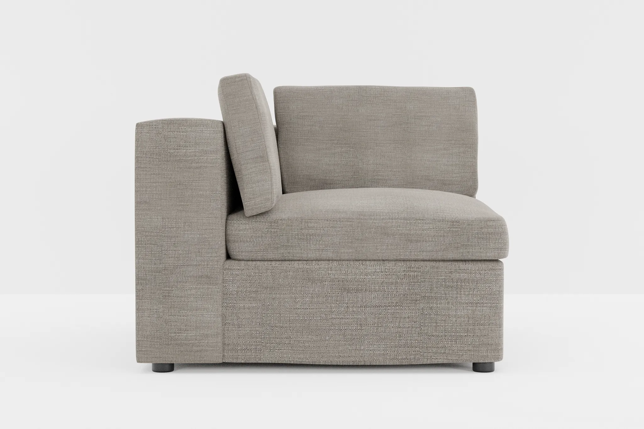 Destin Victory Gray Fabric Corner Chair