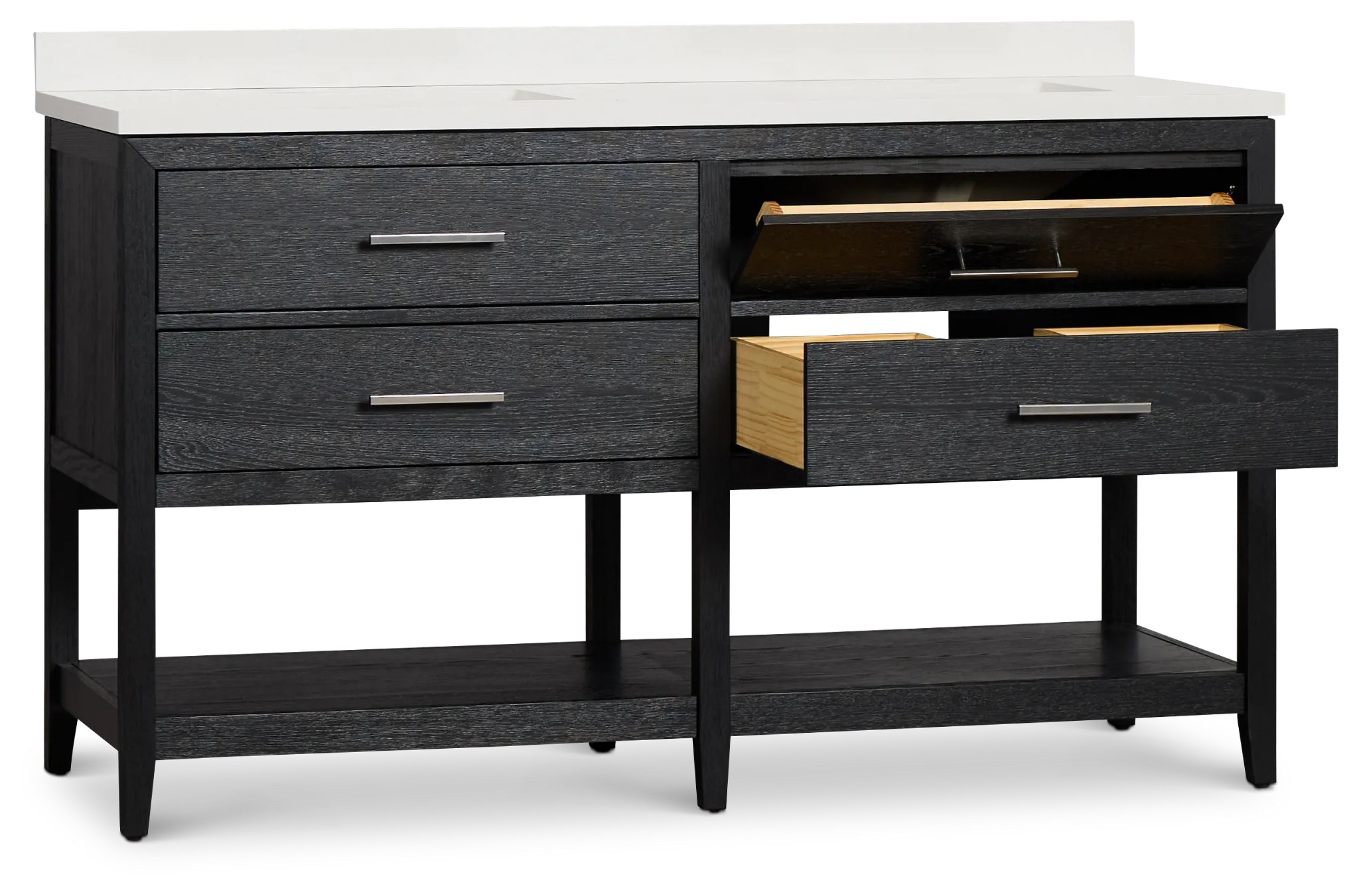 Alden Black 60" Double Bathroom Vanity