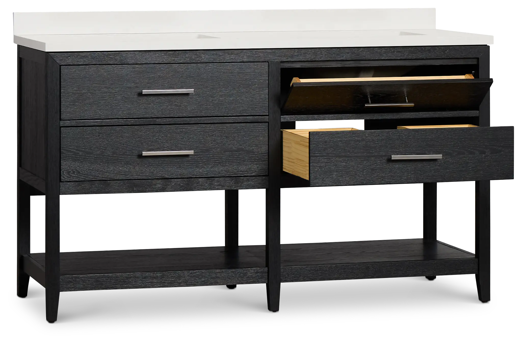 Alden Black 60" Double Bathroom Vanity Alden Black 60" Double Bathroom Vanity