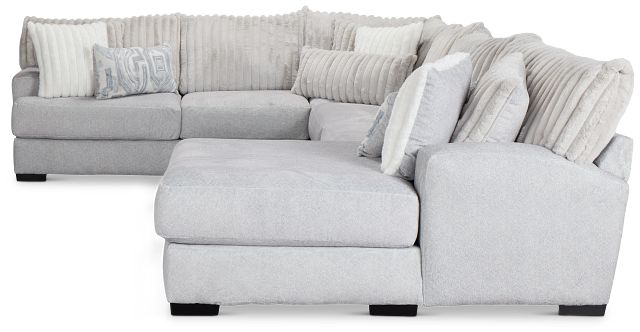 Kylie Light Gray Fabric Medium Right Chaise Sectional