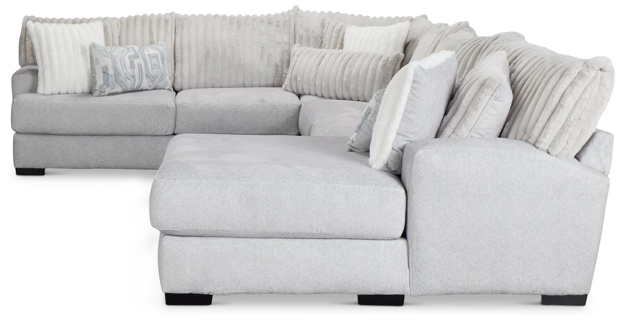 Kylie Light Gray Fabric Medium Right Chaise Sectional Kylie Light Gray Fabric Medium Right Chaise Sectional