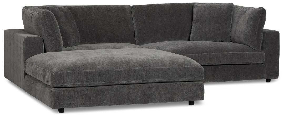 Lounge Dark Gray Fabric Chaise Sectional