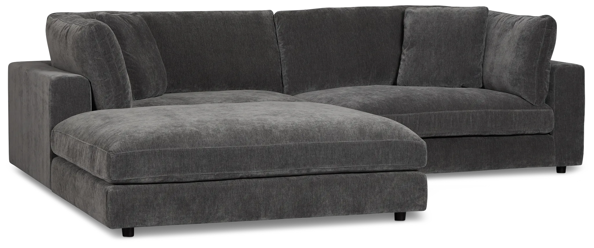 Lounge Dark Gray Fabric Chaise Sectional