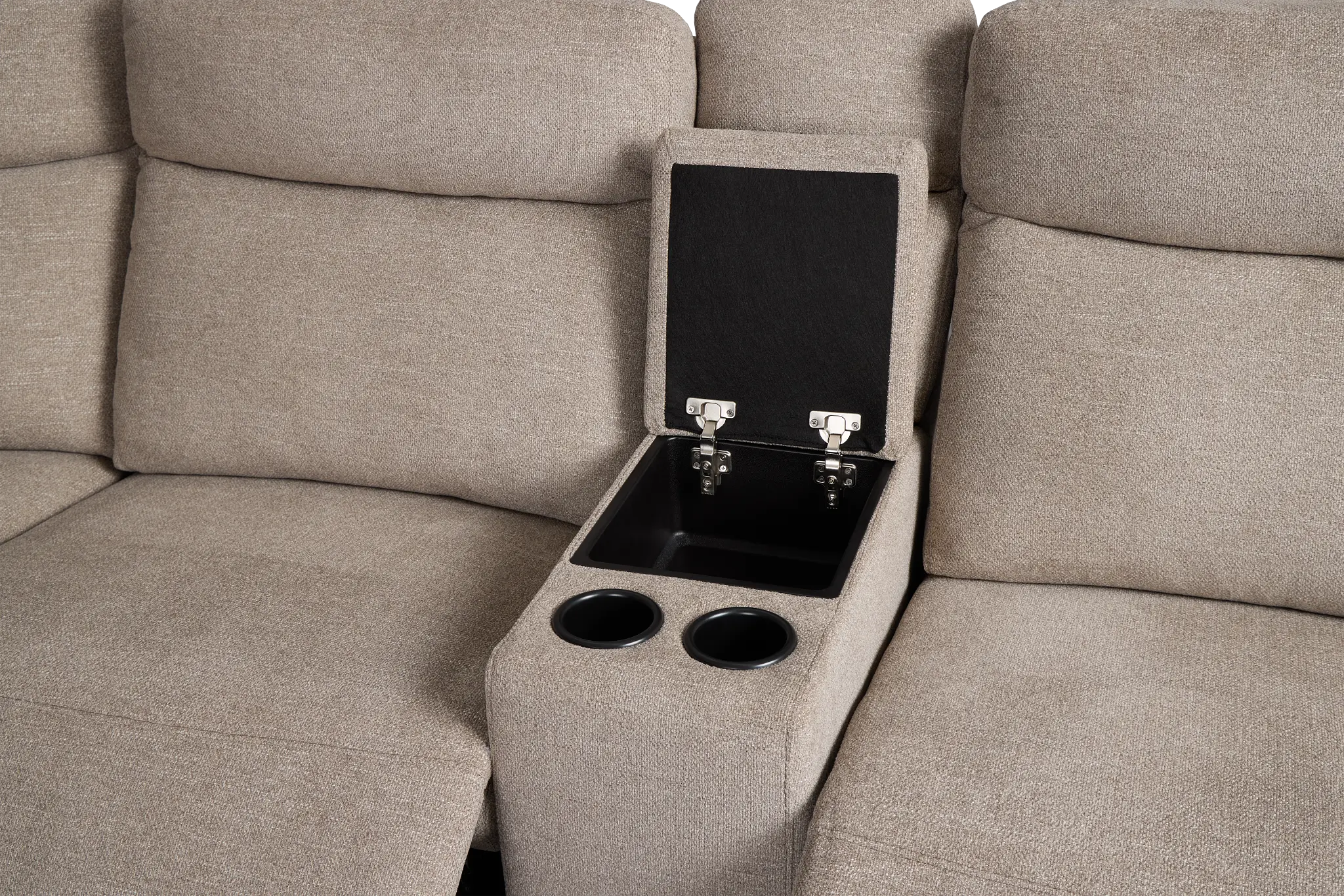 Walker Beige Fabric Large Triple Power Reclining Two-arm Sectional Walker Beige Fabric Large Triple Power Reclining Two-arm Sectional