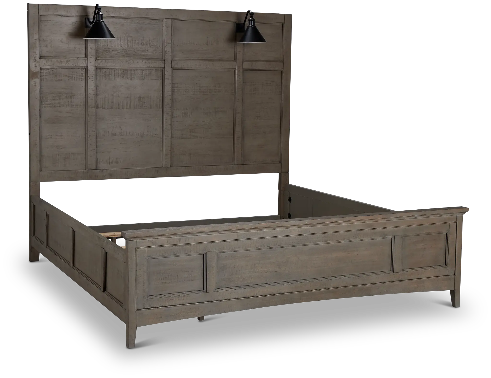 Heron Cove Light Tone Panel Bed With Lights Heron Cove Light Tone Panel Bed With Lights