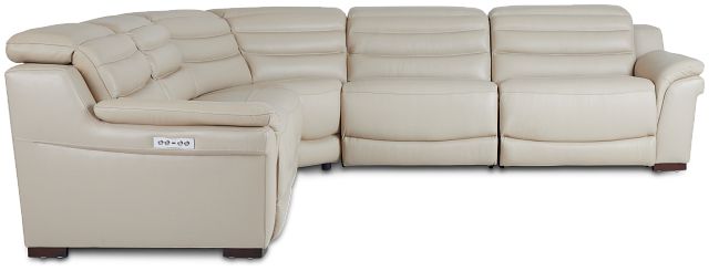 Sentinel Taupe Lthr/vinyl Two-arm Power Reclining Sectional