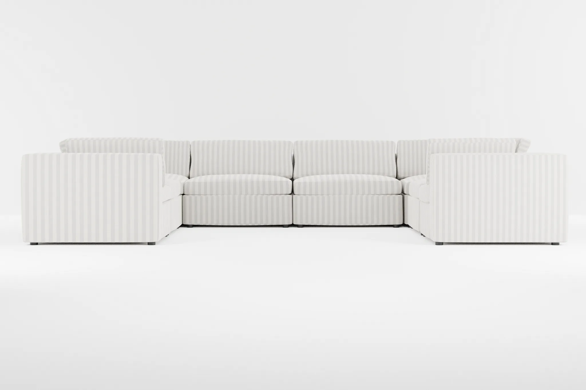 Destin Sea Lane Light Gray Fabric 8-piece Modular Sectional