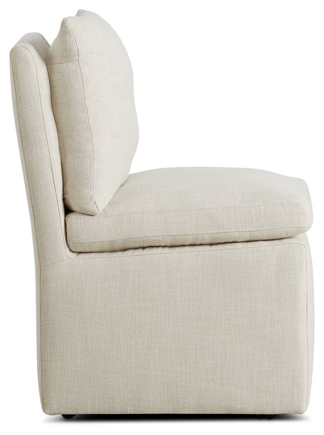 Auden Light Beige Castored Upholstered Side Chair (2)