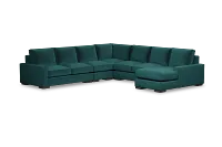 Edgewater Joya Teal Large Right Chaise Sectional