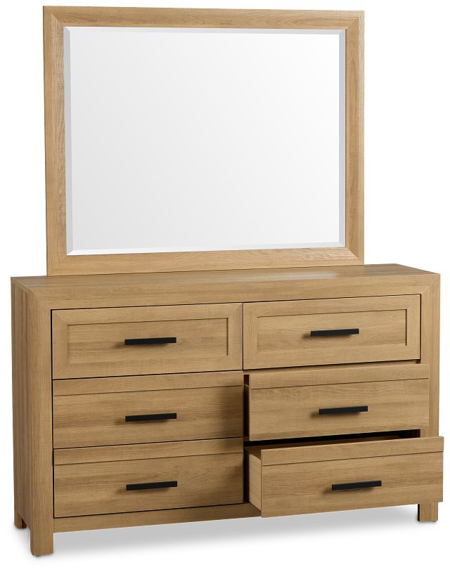 Delray Light Tone Dresser & Mirror