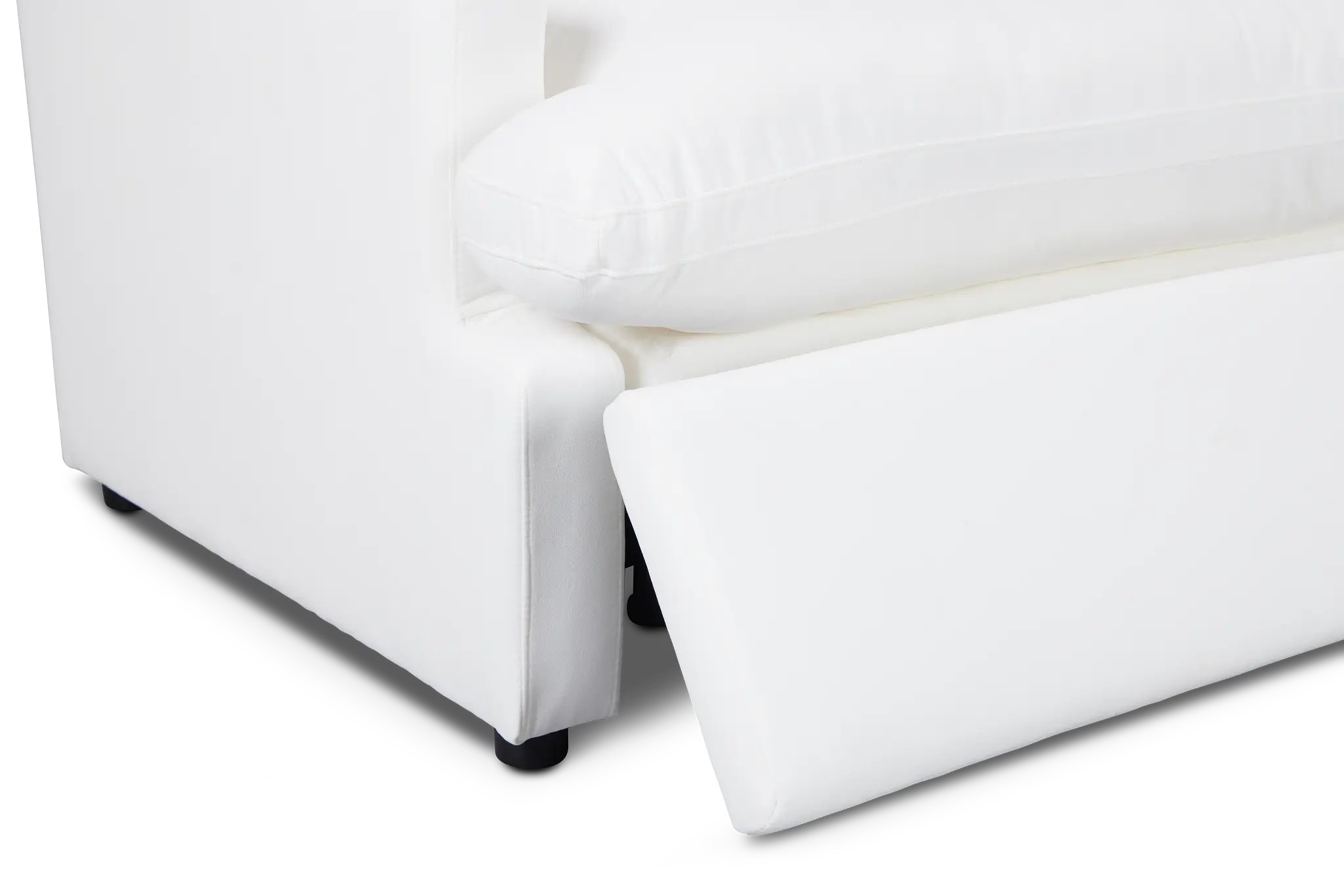 Skye White Fabric Small Triple Power Reclining Two-arm Sectional Skye White Fabric Small Triple Power Reclining Two-arm Sectional