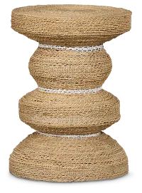 Maddie Light Tone Woven Accent Stool