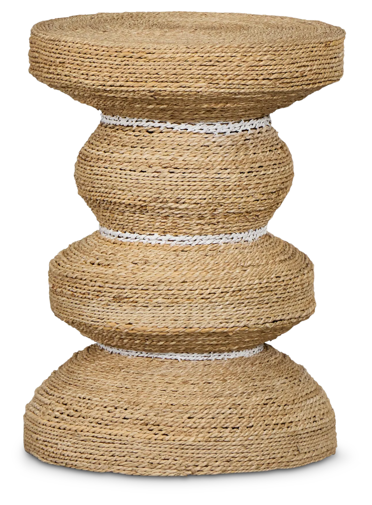 Maddie Light Tone Woven Accent Stool