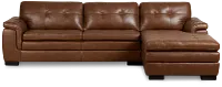 Braden Medium Brown Leather Right Chaise Sectional