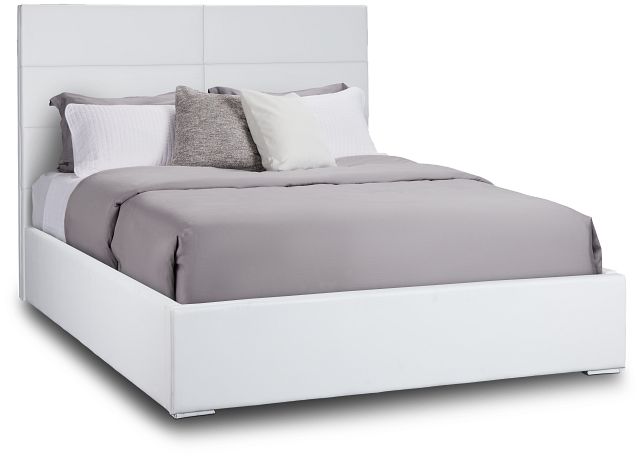 Doral White Uph Platform Bed