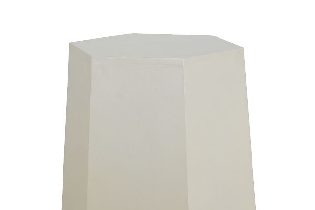 Hexgon White Ceramic Accent Table (3)