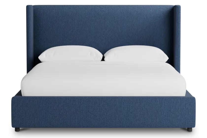 Captiva Revenue Dark Blue 48" Upholstered Shelter Bed