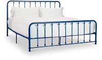 Rory Blue Metal Panel Bed