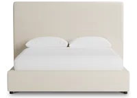 Grayton Merino Light Beige 54" Upholstered Platform Bed