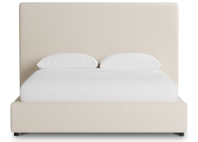 Grayton Merino Light Beige 54" Upholstered Platform Bed