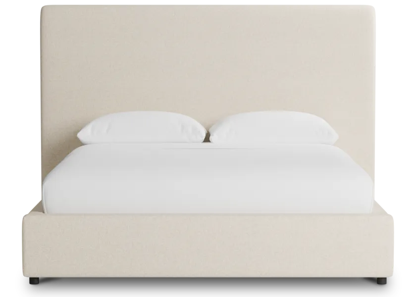Grayton Merino Light Beige 54" Upholstered Platform Bed