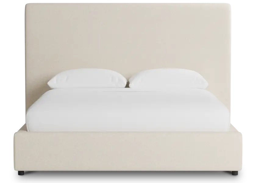 Grayton Merino Light Beige 54" Upholstered Platform Bed Grayton Merino Light Beige 54" Upholstered Platform Bed