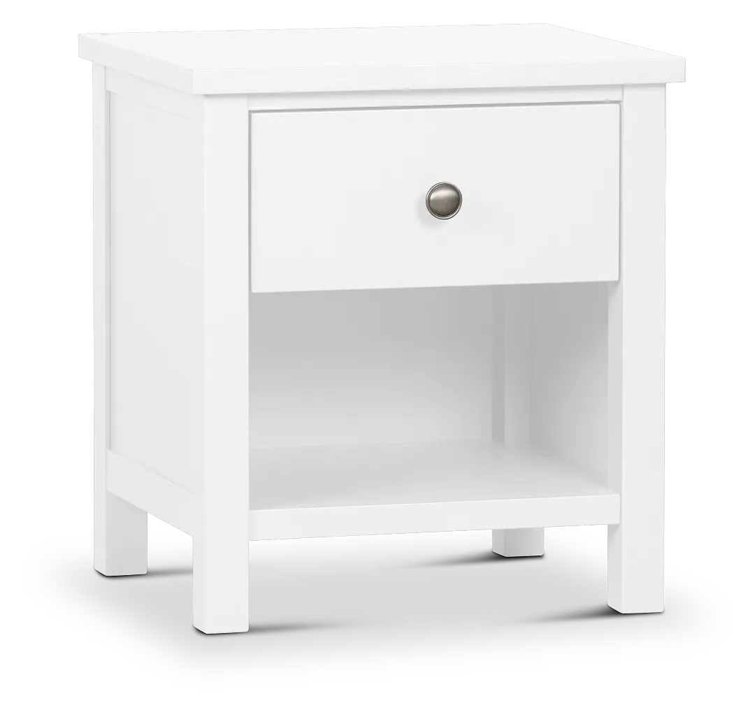 Charleston White 1-drawer Nightstand