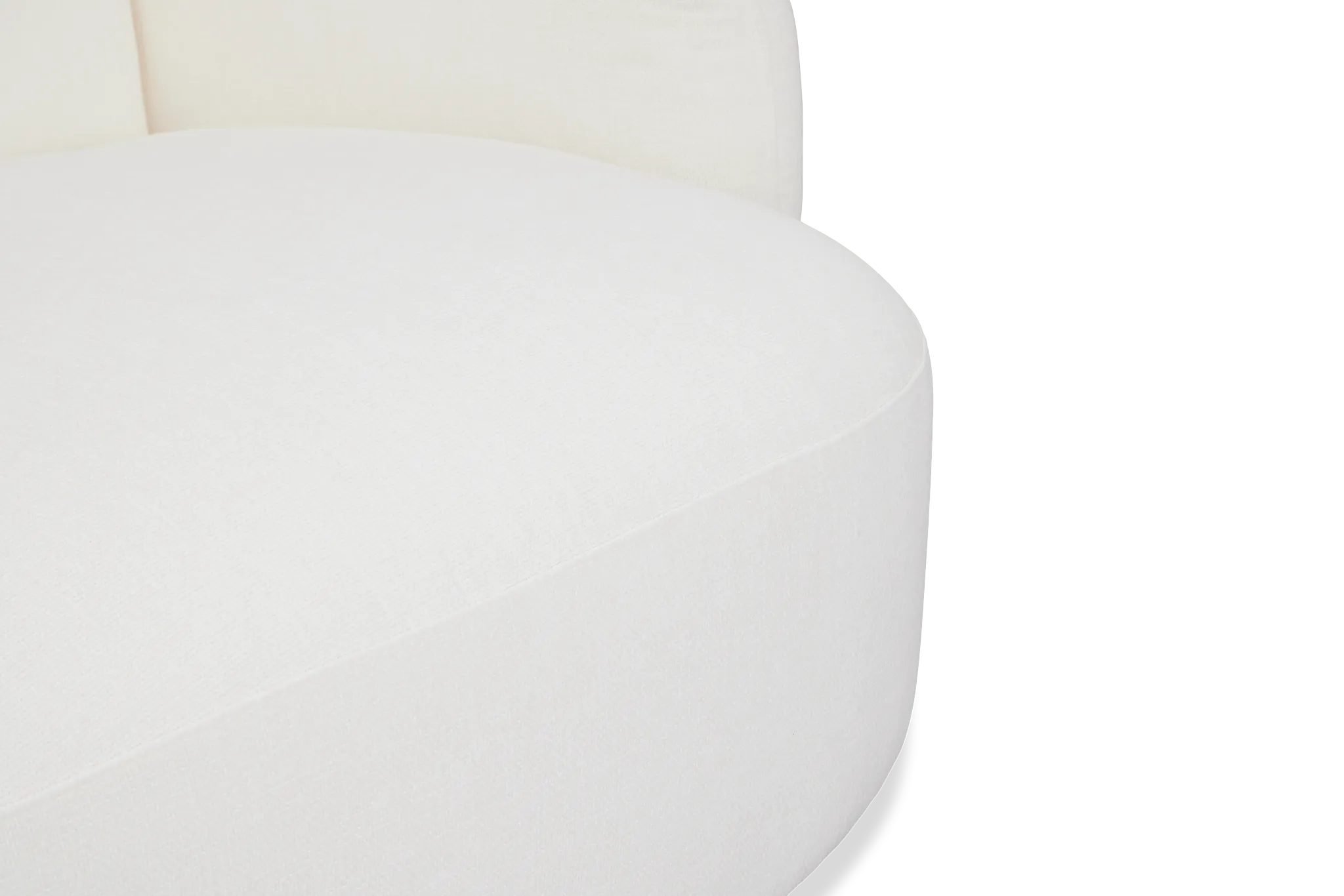 Halsey White Fabric Medium Right Facing Cuddler Sectional