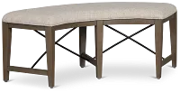 Heron Cove Light Tone Curved Upholstered Dining Bench