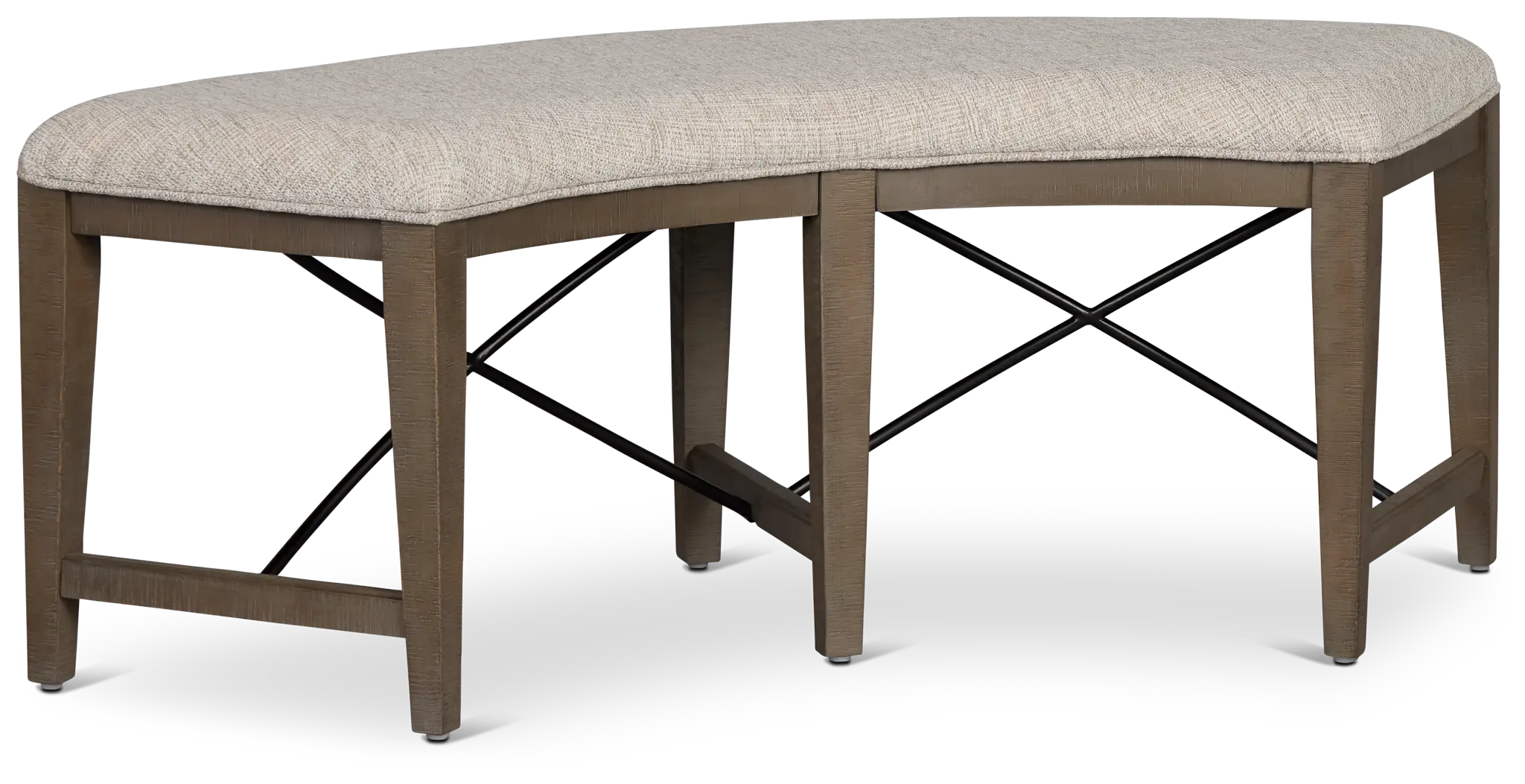 Heron Cove Light Tone Curved Upholstered Dining Bench Heron Cove Light Tone Curved Upholstered Dining Bench