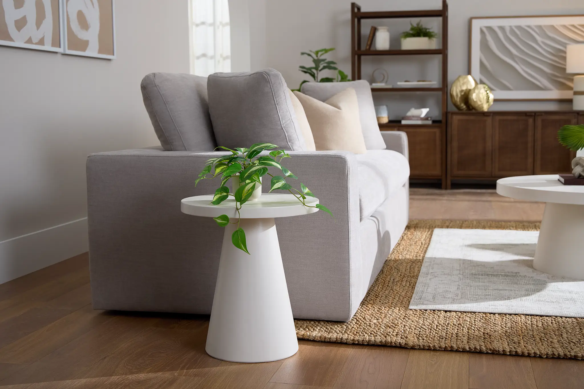 Cambria White Round End Table Cambria White Round End Table