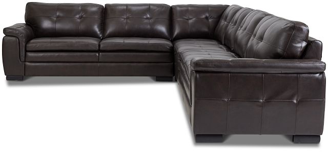 Braden Dark Brown Leather Medium Two-arm Sectional