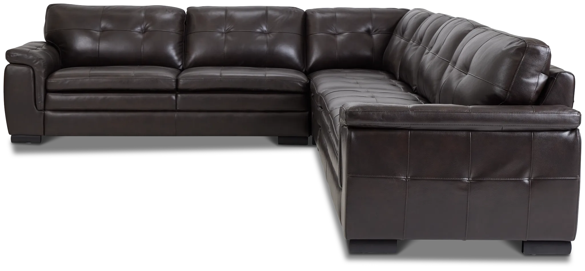 Braden Dark Brown Leather Medium Two-arm Sectional