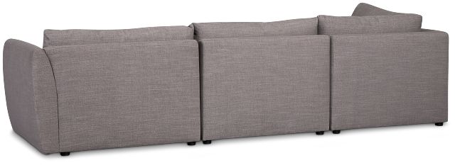 Serena Gray Fabric 4-piece Left Facing Bumper Sectional