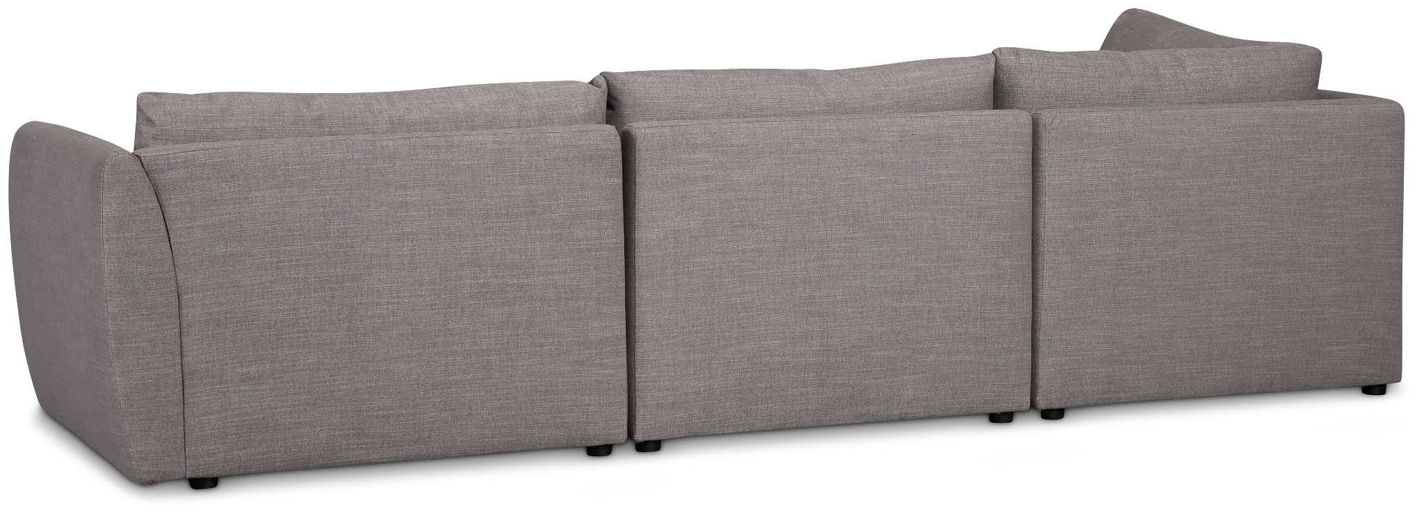 Serena Gray Fabric 4-piece Left Facing Bumper Sectional