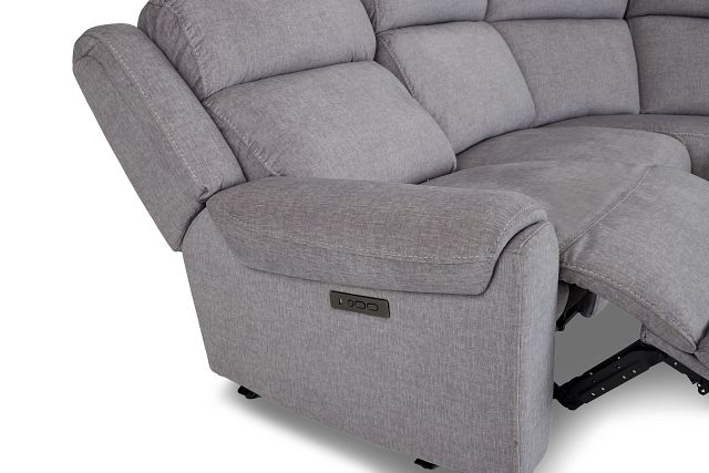 Beckett Gray Micro Medium Triple Power 2-arm Sectional
