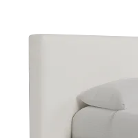 Grayton Revenue White 44" Upholstered Platform Bed