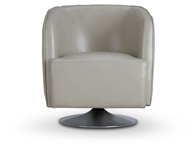 Alec Light Gray Micro Swivel Accent Chair (2)