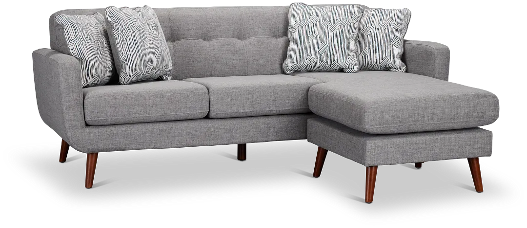 Raya Light Gray Fabric Chaise Sectional