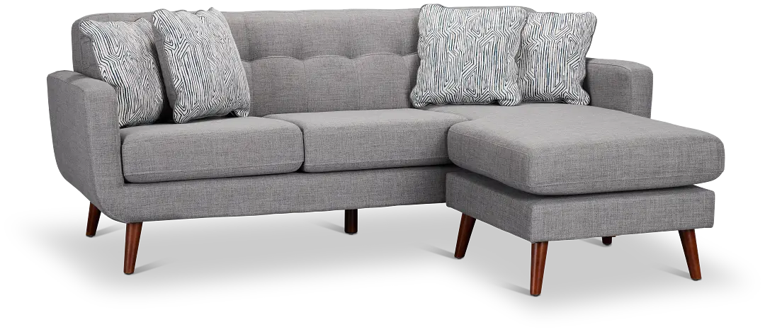 Raya Light Gray Fabric Chaise Sectional Raya Light Gray Fabric Chaise Sectional