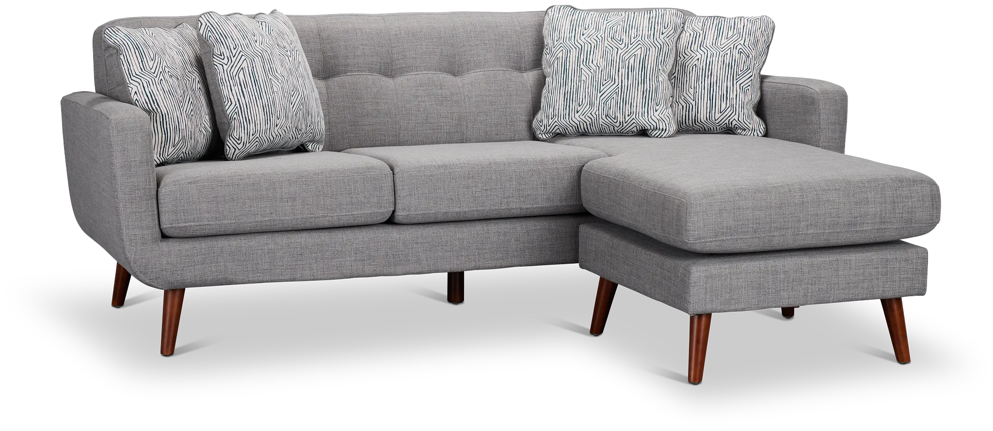 Raya Light Gray Fabric Chaise Sectional