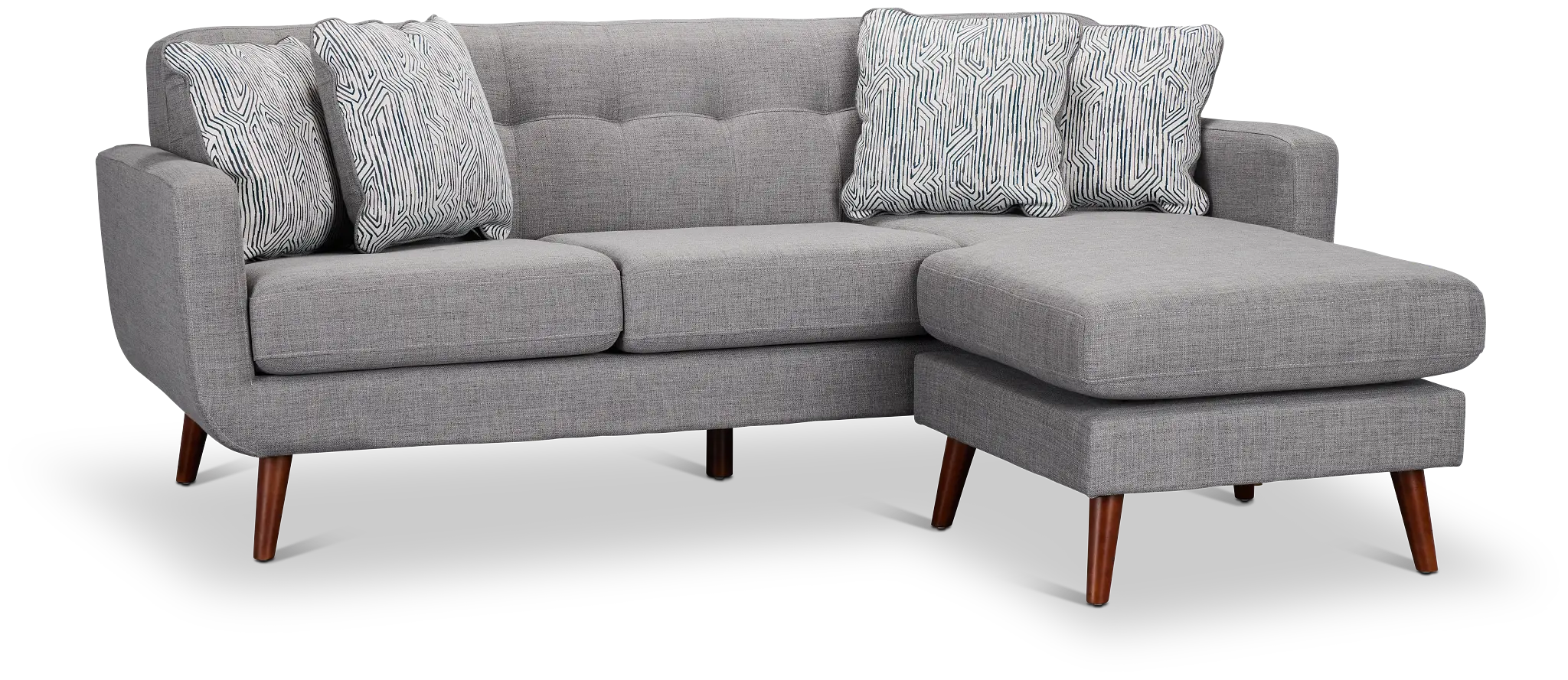 Raya Light Gray Fabric Chaise Sectional Raya Light Gray Fabric Chaise Sectional