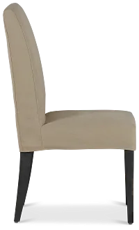 Destination Beige Short Slipcover Chair With Dark-tone Leg