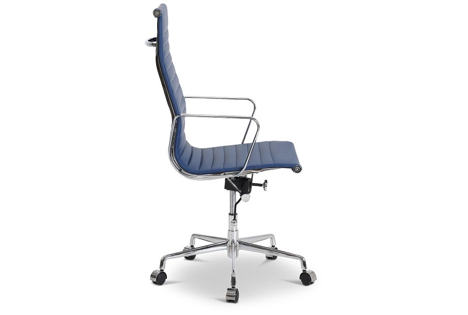 Amos Dark Blue Desk Chair, (2)