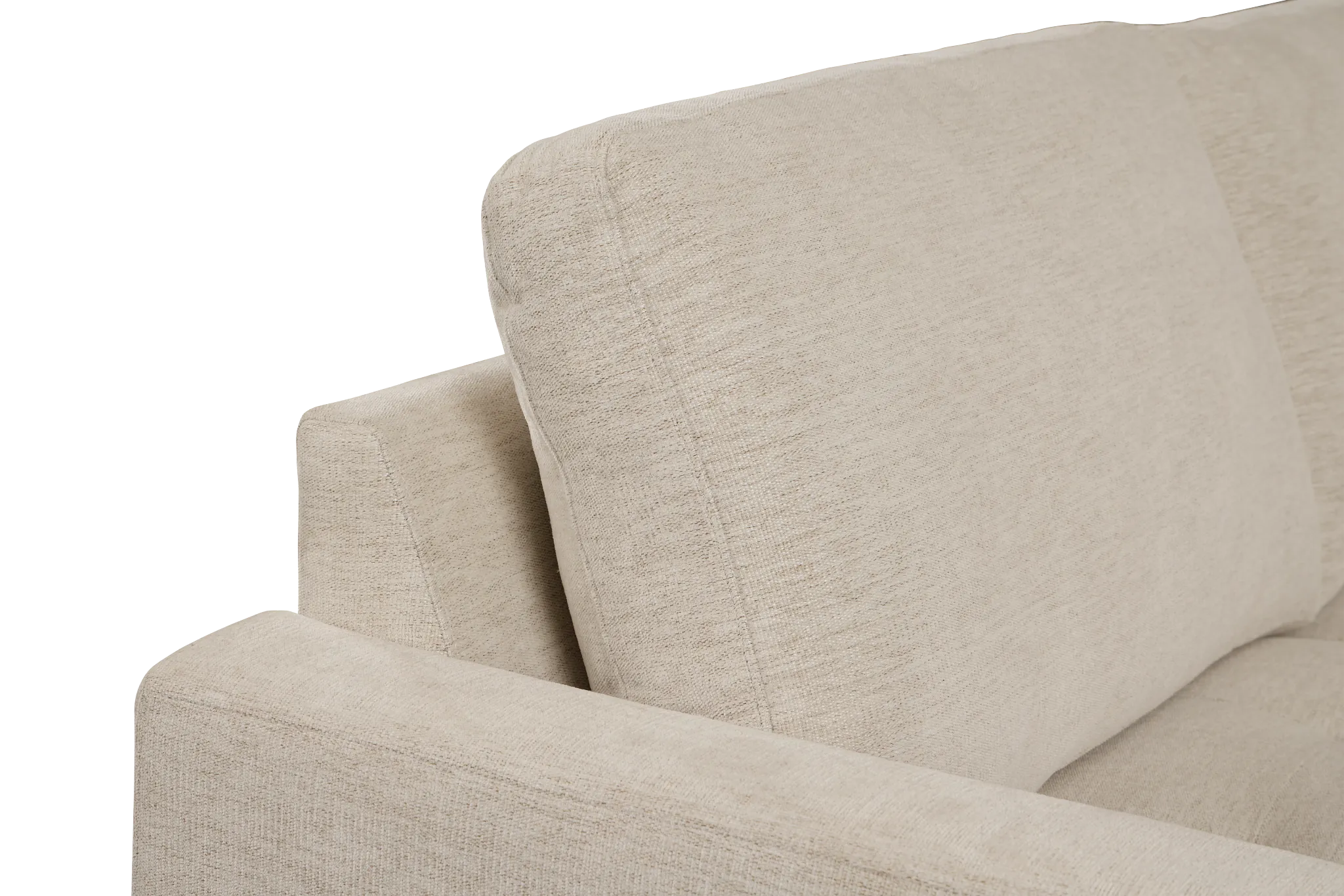 Maisie Light Beige Fabric Medium Right Chaise Sectional